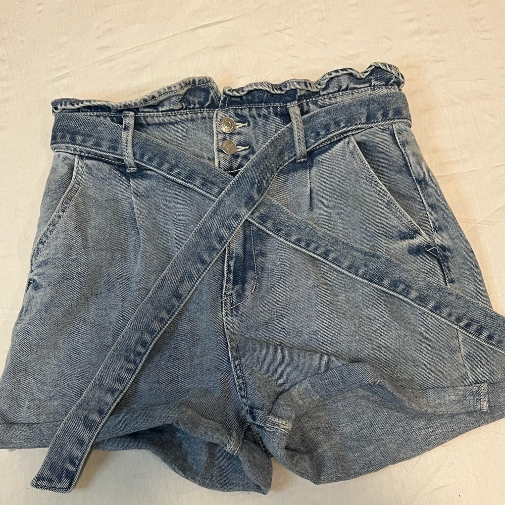 Jean shorts.